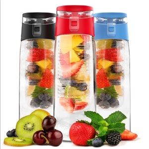 Brand new fruit infuser water bottle in red!